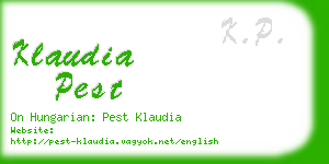 klaudia pest business card